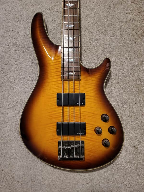 Lightly Used - Schecter Omen Extreme-4 Active 4-String Bass 2010s - Vintage Sunburst image 1