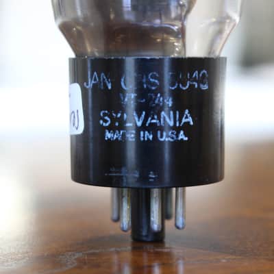 Sylvania JAN CHS 5U4G VT244 - Coke Bottle - Hanging Filament - D Getter - 1940s - Ribbed Black Plates, NOS Tube image 10