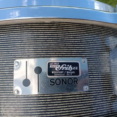Sonor Teardrop snare drum 60's - Black and gold stripe/Biene Maja image 2