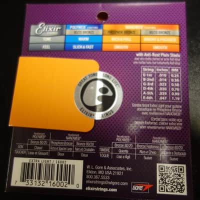 Elixir Strings Acoustic Phosphor Bronze with NANOWEB 10-47 image 2