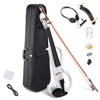 Cxxss 4/4 Violin Electric Violin(right hand)white-US image 1