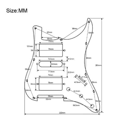 HSH DOUBLE HUMBUCKER SPLIT COIL LOADED PICKGUARD STRATS image 7