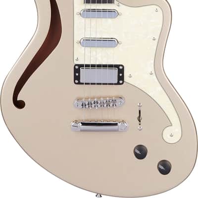 D'Angelico Deluxe Bedford SH Semi-hollowbody Electric Guitar - Desert Gold image 4