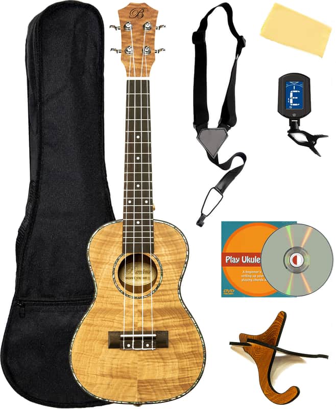 Barcelona Oguman Wood Concert Ukulele w/ Gig Bag image 1