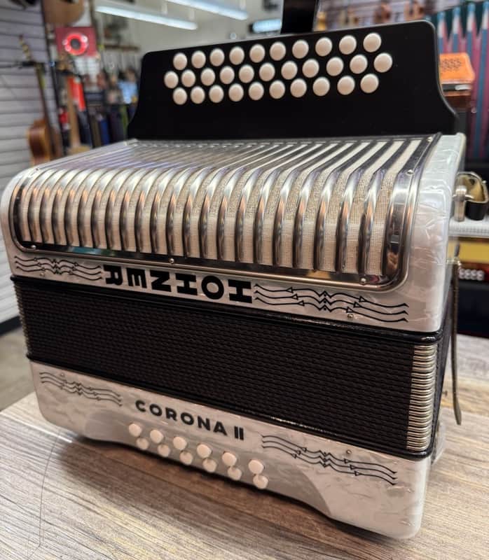 Hohner Corona II Accordion FBE Keys - White image 1