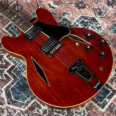 1967 Gibson Trini Lopez Standard Vintage Cherry Made In Kalamazoo ES335 Body Firebird Neck Semi Hollowbody Electric Guitar W/ Custom Shop Lifton Hardshell Case! image 9