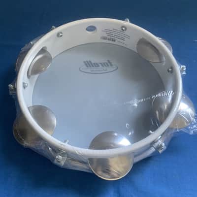 8" Brazilian Handmade Tambourine Pandeiro Milk Nylon Head 5 Pairs Jingles Inject Plastic White Body image 3