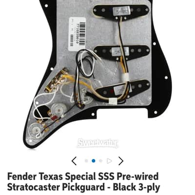 Fender Gilmour/Voodoo Texas Special SSS Pre-wired Stratocaster Pickguard - Black single ply 2024 - Black single ply with white pickup covers image 5
