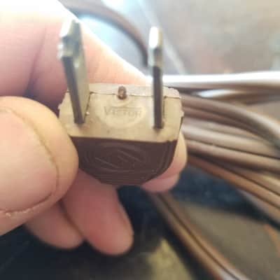 Victor one (1) 117V Power Cord Electric Cable cut V-M Voice of Music Vintage non-polarized brown, grey 1940s-1960s image 7