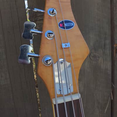 UPDATE HSC Kingston (Teisco ?) Jazz Bass Copy Red Orange image 6