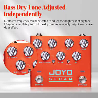 JOYO R-29 Gloam Bass Guitar Sub Octave Fuzz Effect Dry/Wet Mix Control Sync Mode image 9