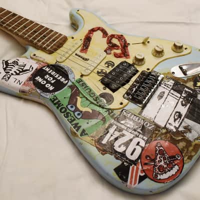 Billie Joe Armstrong Blue Electric Guitar BJ Replica Relic and Gig Bag Green Day image 16