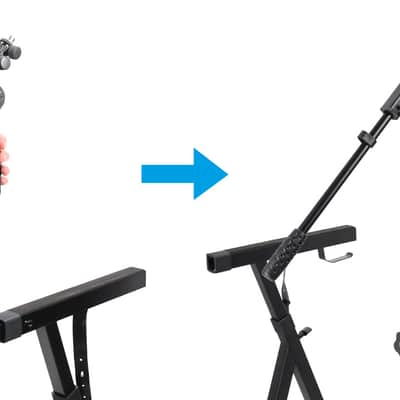 Rockville Z55 Z-Style 2-Tier Keyboard Stand+Bag+Mic/Tablet Stand Attachment image 7