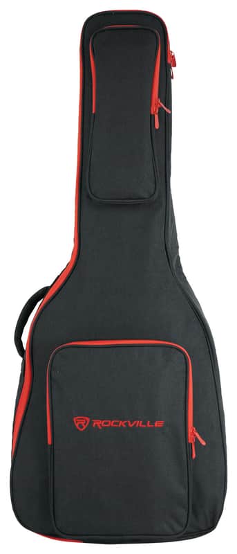 Rockville AGB45-RD Padded Acoustic Guitar Gig Bag with Neck Pad + Secure Strap image 1