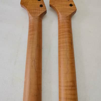 Roasted Flame Maple Strat Style Guitar Neck, 22 Frets, Satin Finish image 4