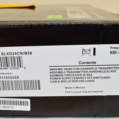 Shure SLXD24/B58 Digital Wireless Handheld System - L58 Band (630–674 MHz) NO RACK HARDWARE image 6