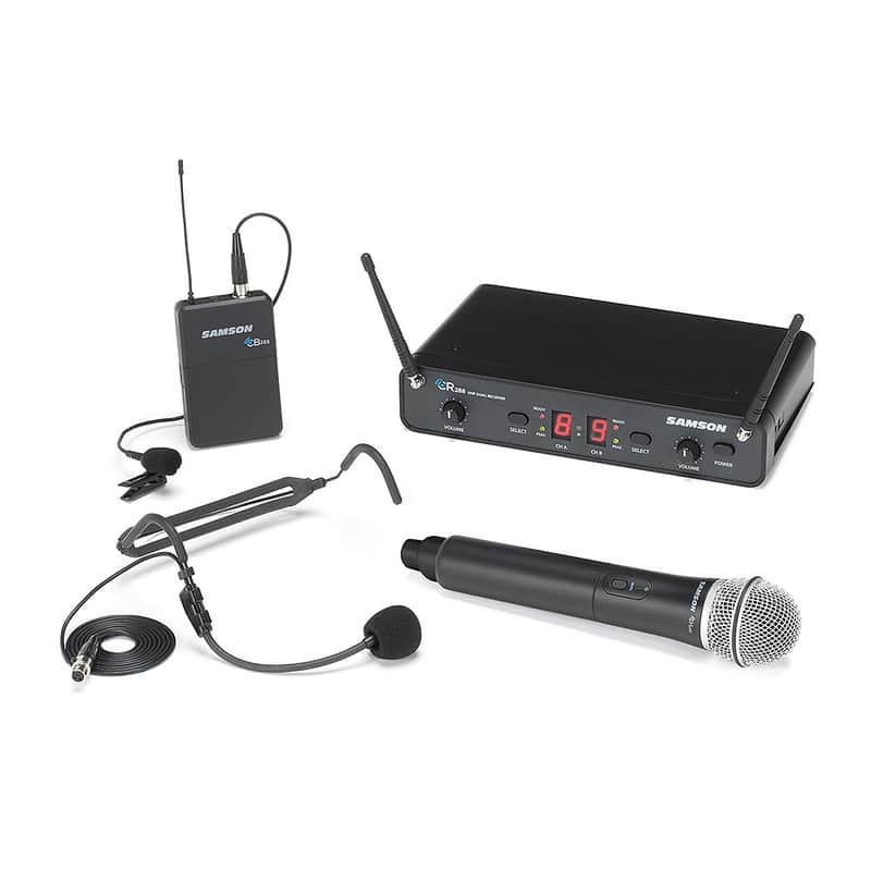 Samson Concert 288 All-In-One Dual-Channel UHF Wireless Handheld/Lavalier Mic System - I Band (518-566 MHz) image 1