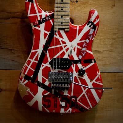 Palermo EVH 5150 Striped Conversion Eddie Van Halen Guitar Relic'd By Mike Palermo W/ Bag image 2