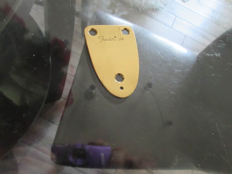 Vintage 1980s Gold Fender USA Custom Shop Stratocaster 3 Bolt Neck Plate image 1