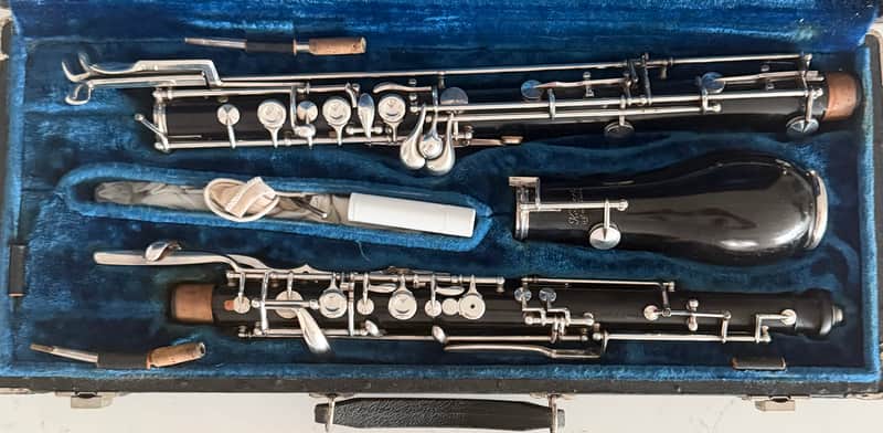 Kohlert & Co. Winnenden English Horn with original case. 1950s - Black stained grenadilla wood body and silver keys image 1