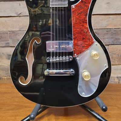 Goldfinch Hollywood Kensington 12 String Black Semi Hollow P90 Electric Guitar image 4