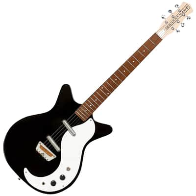 Danelectro The Stock ’59 Semi-hollow body Electric Guitar Black w/Lipstick pickups image 2