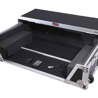 ProX XS-FLX102U WLT Flight Style Road Case for Pioneer DDJ-FLX10 DJ Controller with Laptop Shelf 2U Rack Space Wheels image 5