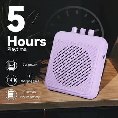 Mini Electric Guitar Amplifier 3W Rechargeable Bluetooth Guitar Amp with Clean Overdrive Channel 5H Working Portable Small Amp for Indoor Practice and Traveling Purple image 2