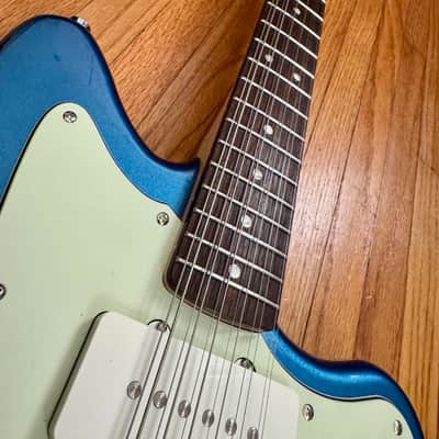Squier Electric XII Lake Placid Blue w/Waterslide Baritone Rubber Bridge Conversion, Fender 12 String Paranormal image 5
