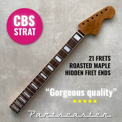 Roasted Maple Custom CBS Stratocaster Neck - Rosewood Fretboard -Nitro Satin - SS Frets - Bone nut image 1