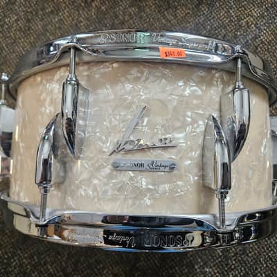 Sonor 14x5.75 Vintage Series White Marine Pearl Snare Drum image 1