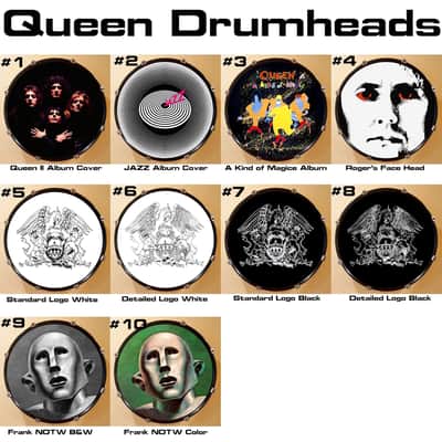 Queen, Roger Taylor, News of the World, 22" Frank the Robot Bass Drumhead image 6
