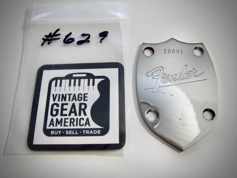Fender King, Kingman, Shenandoah, Malibu & Other Vintage Acoustics Neck Plate Authentic Vintage Guitar Part Circa-1964-1971-Chrome image 1