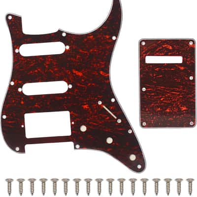 HSS 11 Holes Strat Electric Guitar Pickguard and BackPlate Set for Fender US/Mexico Made Standard Stratocaster Modern Style Guitar Parts (3Ply Red Tortoise) image 1