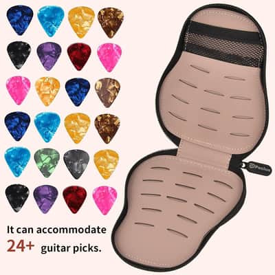 Guitar Picks Holder Case Hold 24+ Packs, Pick Variety Accessories Storage Pouch Organizer for Picko Plectrums for Acoustic Electric Guitars Bass Ukulele (Box Only) image 4