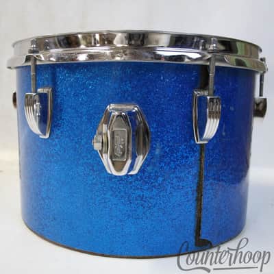 *Ludwig 12x8"Blue Sparkle Concert Tom Drum Vintage 70s Blue/Olive 3Ply MH/Maple* image 4