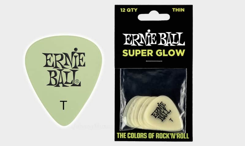 Super Glow Cellulose Picks Thin 12-Pack - world-standard .46mm celluloid thn-pick specifications image 1