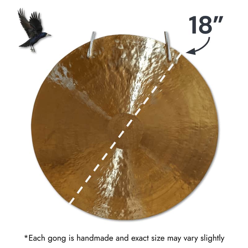 18" (C#3+25) Wind Gong by Raven Sounds, Handmade Chinese Style Bronze Gong, Free Premium Mallet image 1