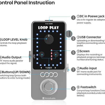 Guitar Looper Pedal Loop Effects 10 MinLooping Time Loop Station 9 Loops 40 minutes Record Time image 6
