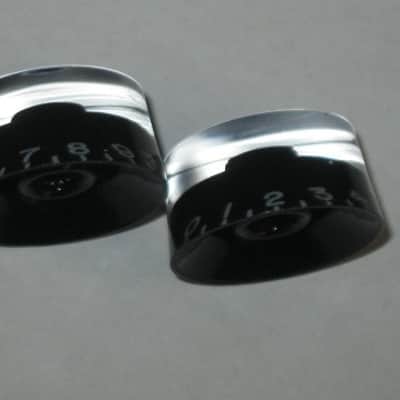 TWO new (open package) very near A+ genuine Gibson BLACK SPEED Knobs PRSK-010 (only 2 knobs from the PRSK-010 set are for sale - the other 2 knobs are NOT included) minor surface imperfections on top sides image 21