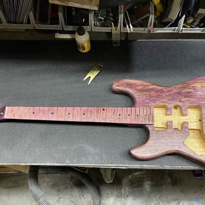 Pistol Crown Maple left handed neck with maple fretboard Jimi Hendrix purple neck only custom 2021 P image 2