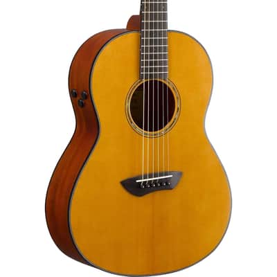 Yamaha Transacoustic Parlor Csf Guitar With Bag - Vintage Natural image 5