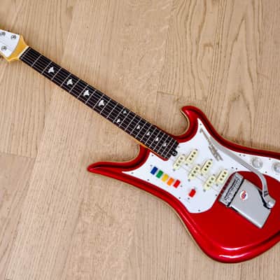 1990s Teisco Spectrum 5 Vintage Reissue Guitar Metallic Red Kawai Japan image 17