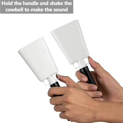 Cowbells 2pcs,Steel Cow Bell 8 inch with Handle,Cheering Hand Bell for Sports Events,Football Games,Party,Farm,Hand Chimes Percussion Musical Instruments. (8 inch, White) image 3