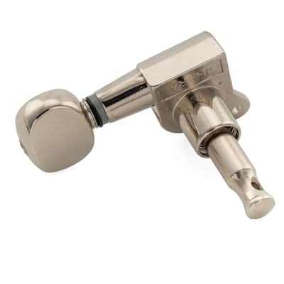 R15J 6-in-line 15:1 Ratio Full Sealed Machine Heads Tuners Tuning Pegs Keys with Vintage Oval Button for Strat Tele Style Electric Guitar, Nickel image 6