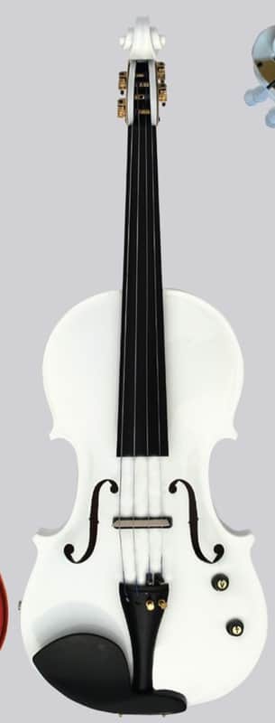 Florencia EFV-100 4/4 Electric Violin Outfit – White – Headphone & Line Output image 1