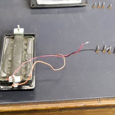 Gibson Super Humbucker Pickup Set from L6-S + Rings & Screws mid-to-late 1970's - Aged Nickel image 5