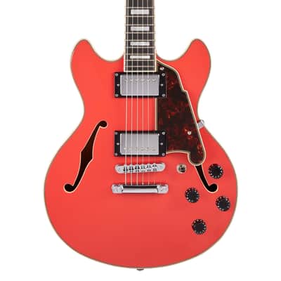 D'Angelico Premier Mini DC Semi-Hollow Body Electric Guitar, Fiesta Red w/Gig Bag, Mint image 3