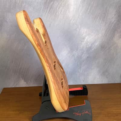 NOS High End Offset Bass Body – Highly figured Feathered Crotch American Cherry Top / Swamp Ash Back –Limited Supply R15 image 13