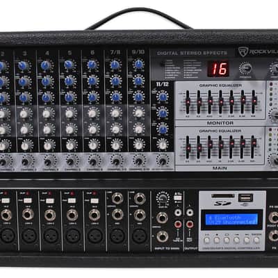 Rockville RPM109 12 Channel 4800w Powered Mixer , 7 Band EQ+8-Ch Snake Cable image 3
